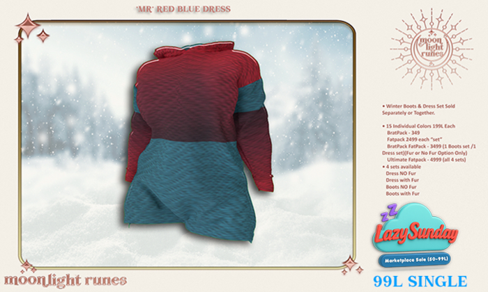 *MR* Dress without Fur - Red Blue