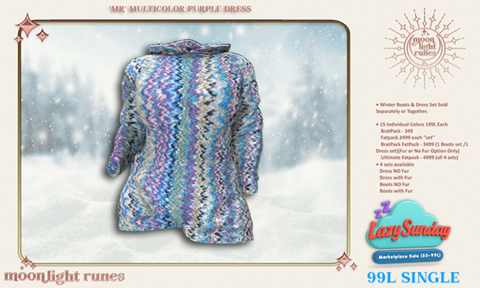 *MR* Dress without Fur - Multi Color Purple