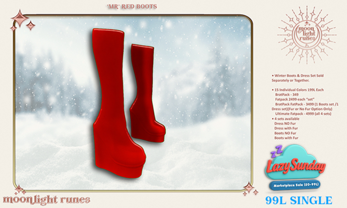 *MR* Boots without Fur - RED