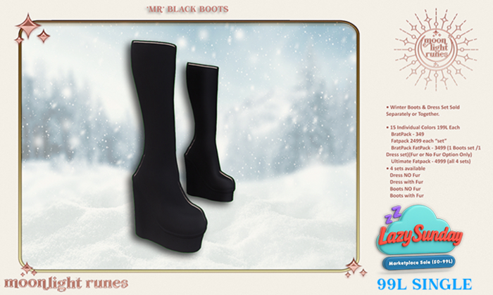 *MR* Boots without Fur - BLACK