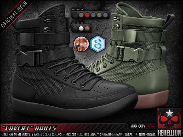 = REBELLION = "COVERT" BOOTS - DEMO