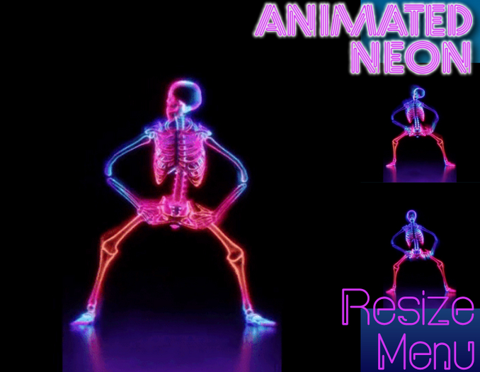   ★★★★★~ SKELETON ROCK (neon) ~ Resize Menu