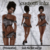Custom iNKZ - Provacative Skulls - Mini Skirt & Top [NEW - PROMO]