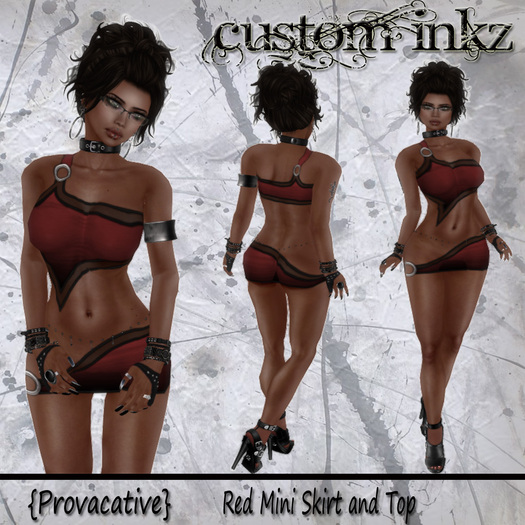 Custom iNKZ - Provacative Red - Mini Skirt & Top [NEW - PROMO]