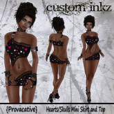 Custom iNKZ - Provacative Hearts/Skulls - Mini Skirt & Top [NEW - PROMO]