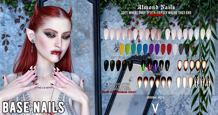 VIENA. Almond Nails Base - Pack {Add me}