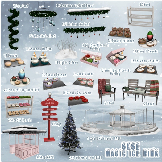2.Sese - Gazebo Winter Ice Rink - Garland Small