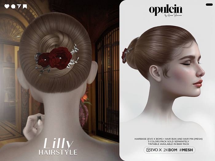 Opulein: Lilly Hairstyle Evo X 'Reds'