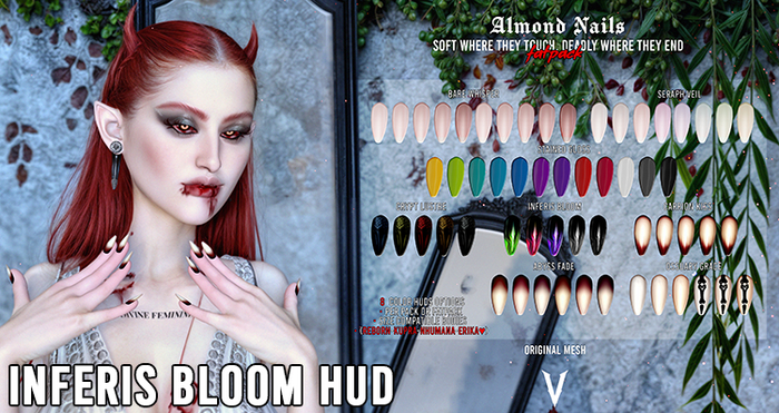 VIENA. Almond Nails HUD - Inferis Bloom Pack