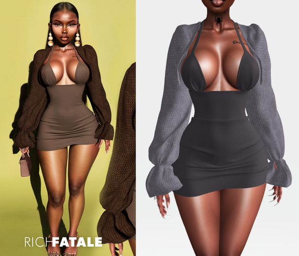$RICH FATALE - CIEL BODYCON - STONE