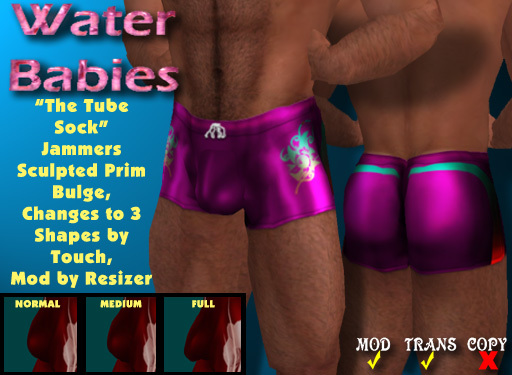 Water Babies - "The Tube Sock" Square Cut (Wine)