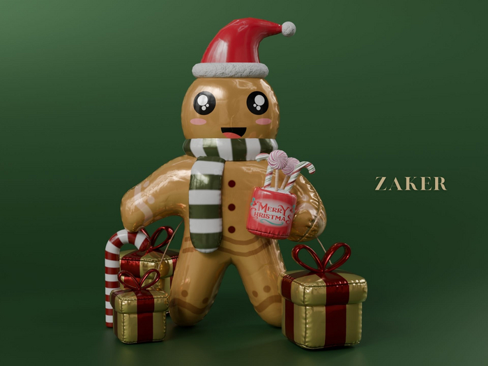 ZAKER : Gingerbread Man Inflatable