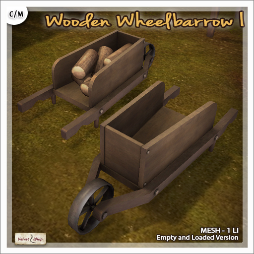 [V/W] Wooden Wheelbarrow I - Loaded and empty version 