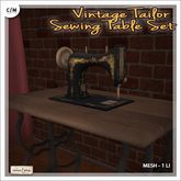 [V/W] Vintage Tailor Sewing Table Set - Classic Singer Inspired Sewing Machine