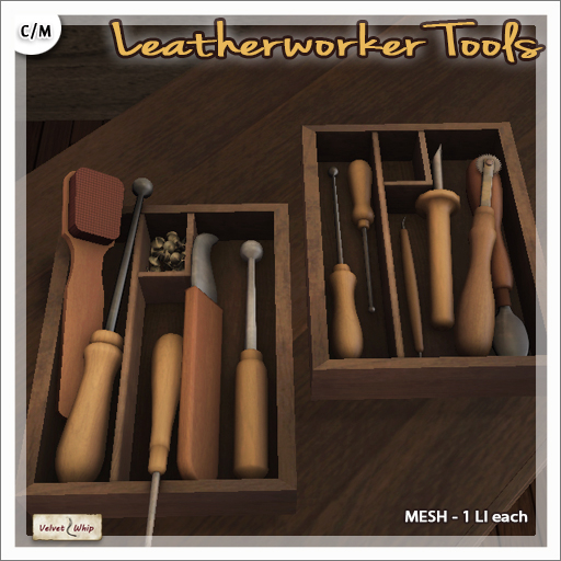 [V/W] Leatherworker Tools - 2 Boxes of  Medieval / Vintage Tools for Shoemaker, Leather Craftsman