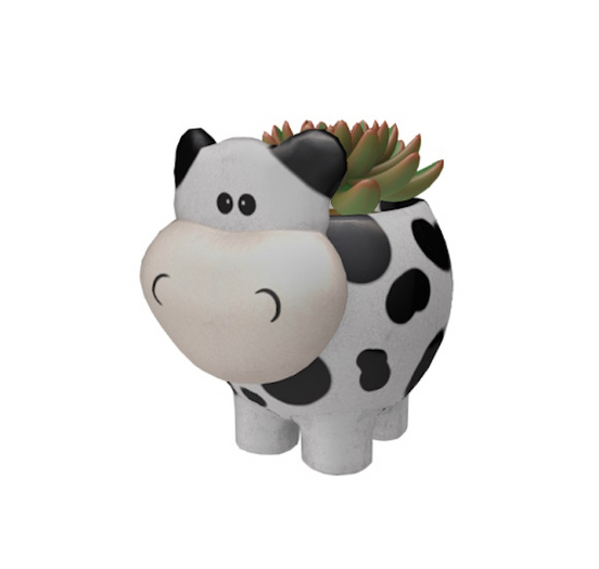 1 DUST: Cow Succulent Pot RARE