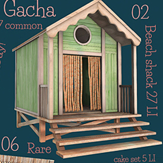 02 BeachDay Gacha - beach shack Green RARE