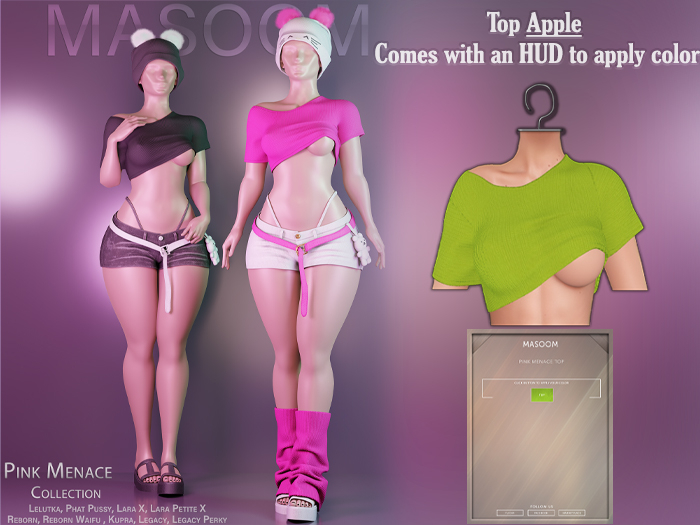 [[ Masoom ]] Pink Menace Top - Apple