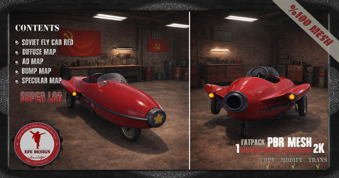 (Efe Design) Soviet Fly Car Red Full perm 