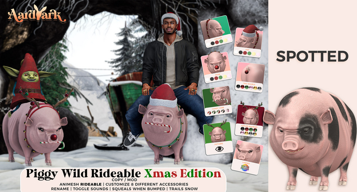 Aardvark : Piggy Wild Rideable Xmas Edt - Spotted  