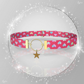 Fuchsia Valentines Star Collar Choker