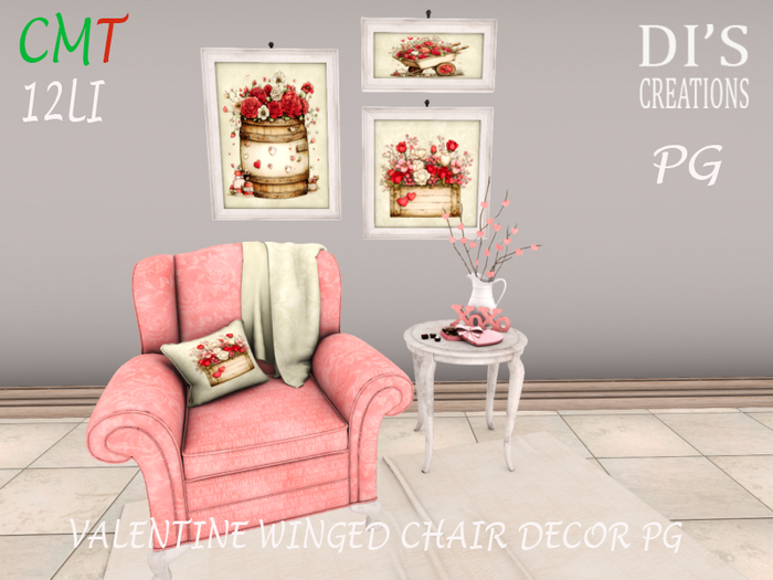 VALENTINE WINGED CHAIR DECOR PG