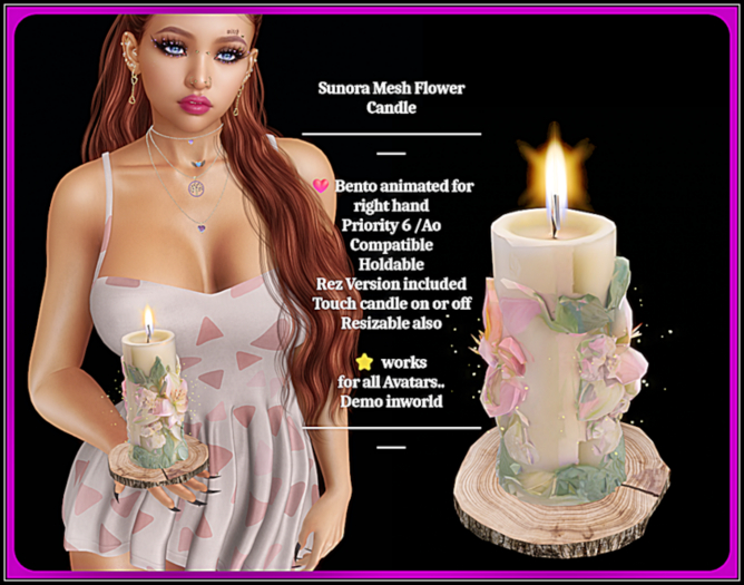Sunora Mesh Flower Candle