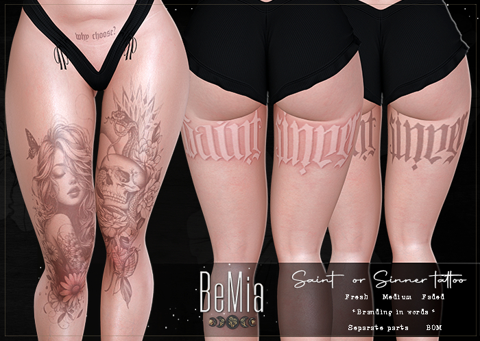 BeMia. Saint or sinner tattoo