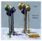 ~2 Glam Mardi Gras Balloon Clusters~Pkgd