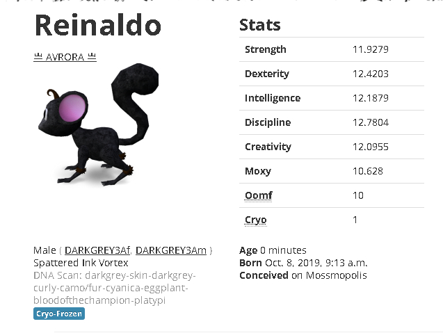 Mossm Cryo Pod - Reinaldo
