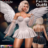 Pixinity - Faith Outfit - FatPack - 20 Colors PBR Angelic Corset Skirt & Wings - Latex Leather Satin & Lace - Sheer