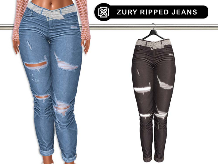 Addams // Zury Ripped Jeans with Belt // N*4