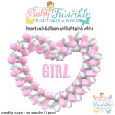 heart arch balloon girl light pink white