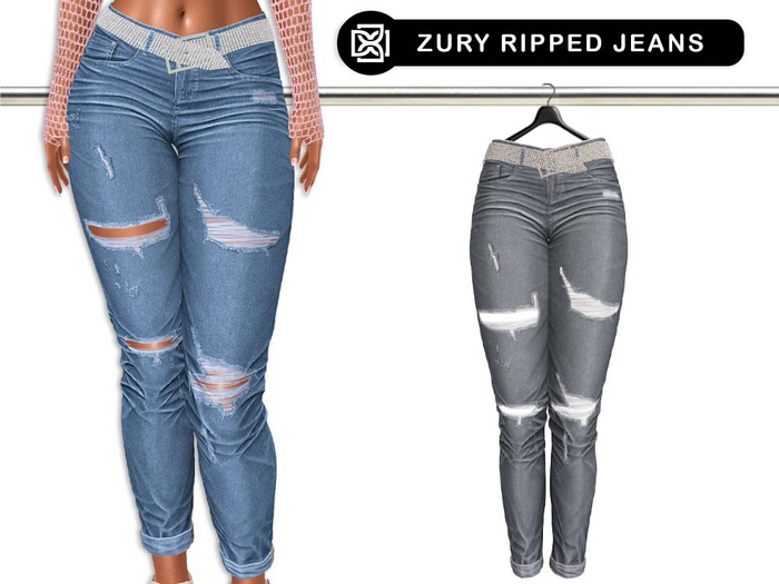 Addams // Zury Ripped Jeans with Belt // N*8