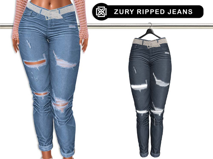 Addams // Zury Ripped Jeans with Belt // N*10