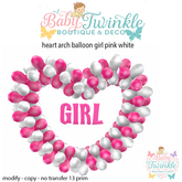 heart arch balloon girl pink white