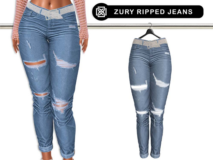 Addams // Zury Ripped Jeans with Belt // N*13