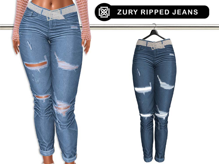 Addams // Zury Ripped Jeans with Belt // N*14