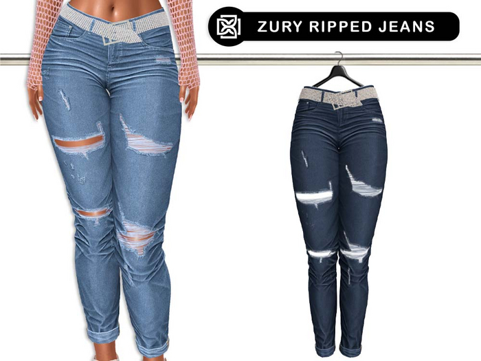 Addams // Zury Ripped Jeans with Belt // N*15