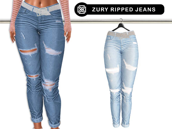 Addams // Zury Ripped Jeans with Belt // N*16