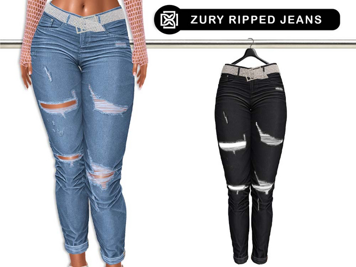 Addams // Zury Ripped Jeans with Belt // N*18