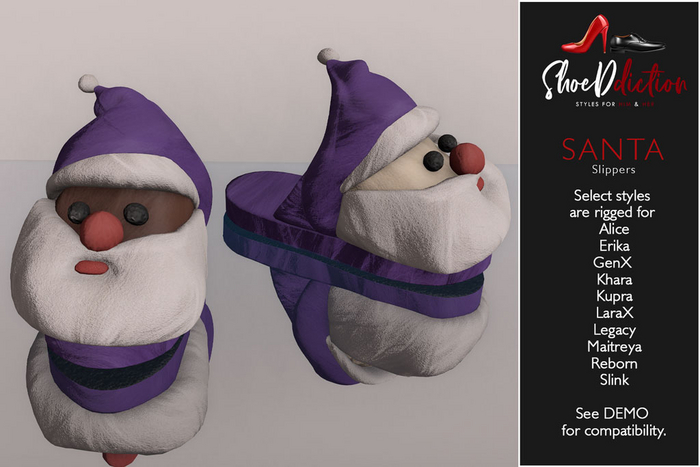 Santa Slippers Women Purple