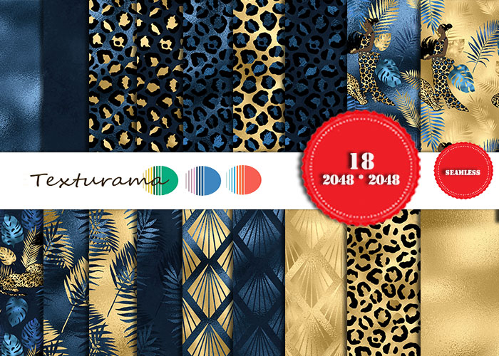 TEXTURE BLUE AND GOLD LEOPARD (add)
