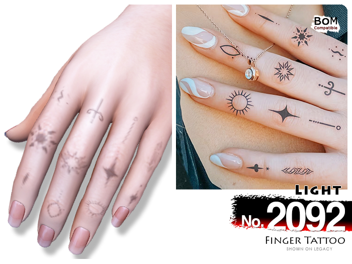 (Finger Tattoo) No.2092 Light