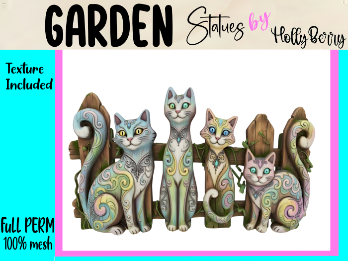 HB: Whimsy Cat Fence Panel FuLL PERM