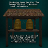 My Garden Honey Bee Hives Clay1