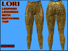 LORI SPANDEX LEOPARD LEGGINGS & TOP OUTFIT, YELLOW, REBORN