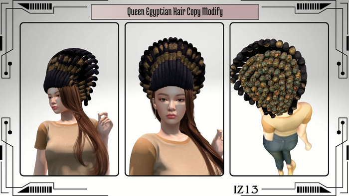 MeshQueen Egyptian Hair - Mesh (Copy/Modify)