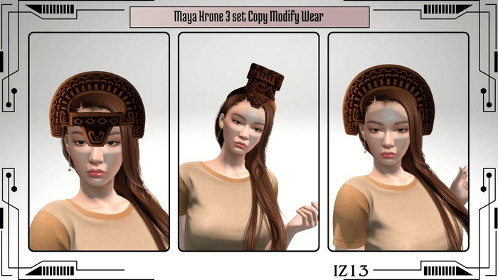 Mayan Crown Set - Copy & Modify Mesh (Wearable, 3 Pieces)