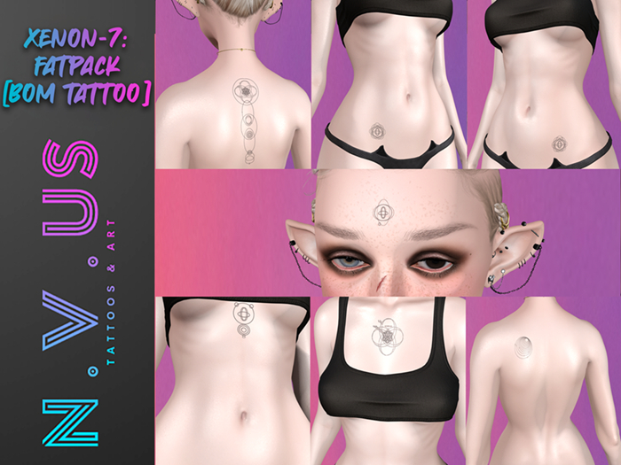 [N.V.US]:: xenon-7:: [FATPACK][2k][bom]bakes on mesh][evox][tattoo]